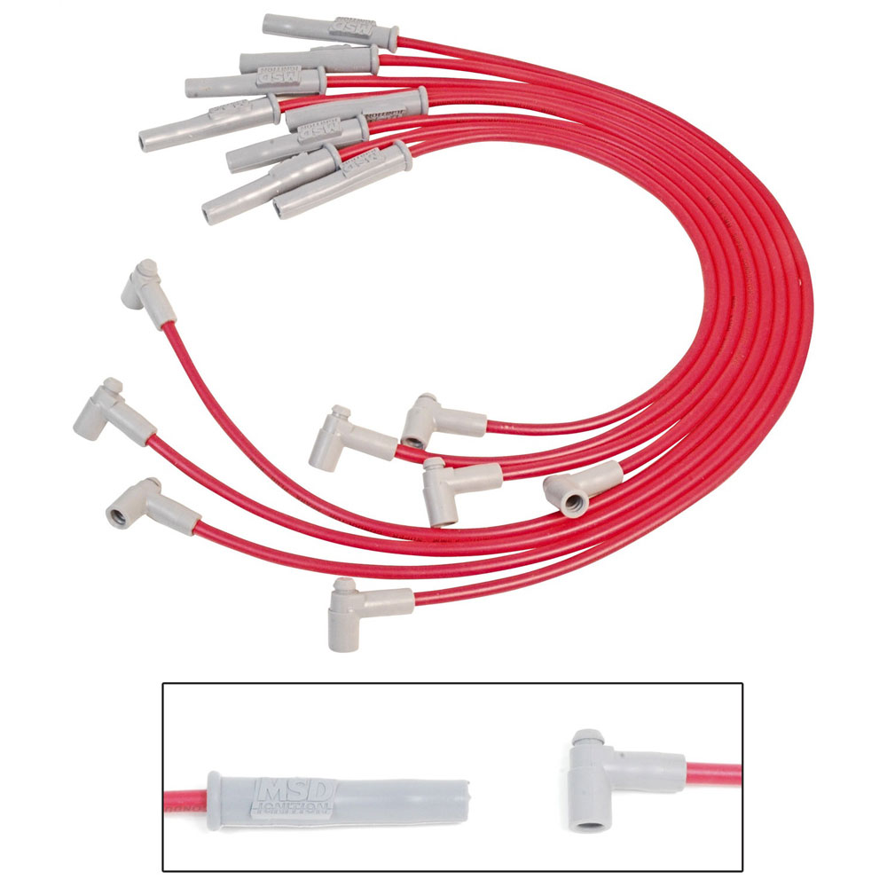 MSD Spark Plug Wire Set 32239; Super Conductor 8.5mm Red HEI for 92-98 Jeep 4.0L - Picture 1 of 1